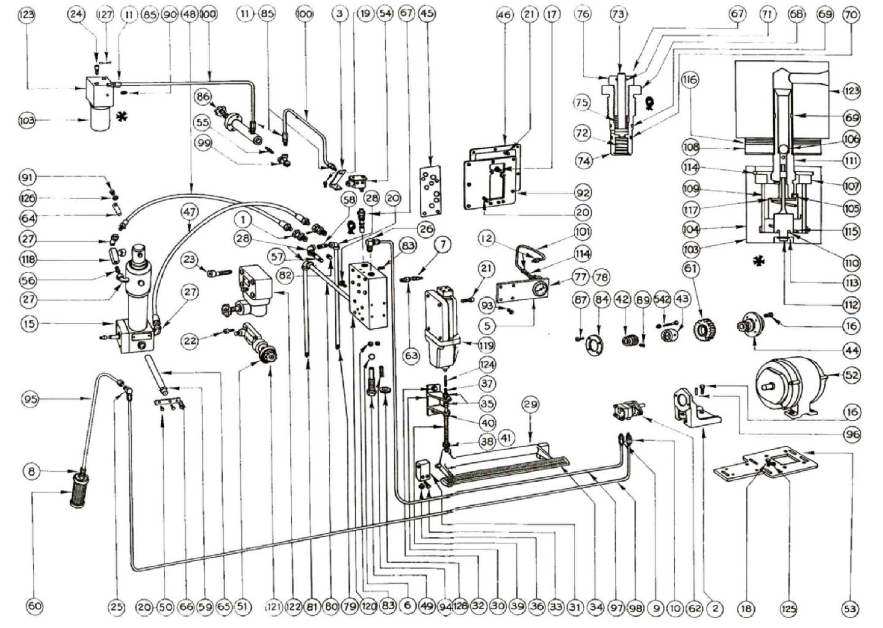 Lawson Hydraulic systems old style retrofit Parts Breakdown image